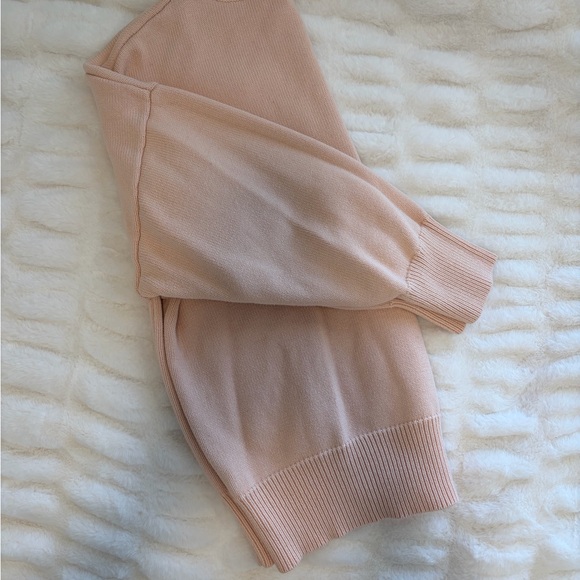 Relaxed Crewneck Sweater in Pale Peach - Picture 5 of 5